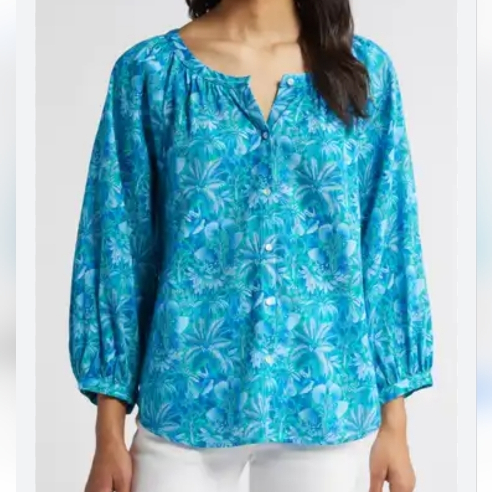 Tommy Bahama Tropical Print 3/4 Sleeve Top